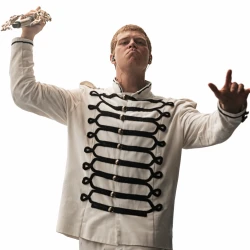 Yung Lean Stage Performance White Military Costume Jacket