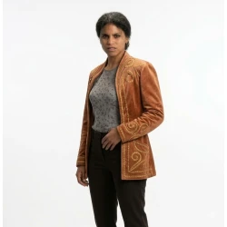 Zazie Beetz They Will Kill You Brown Jacket Zazie Beetz They Will Kill You Brown Jacket