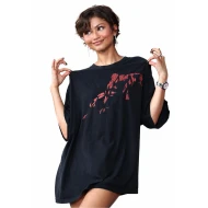 Zendaya Black Spider Graphic Oversized T-Shirt