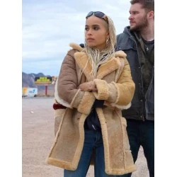 Zoe Kravitz Kin Milly Brown Coat Zoe Kravitz Kin Milly Brown Coat