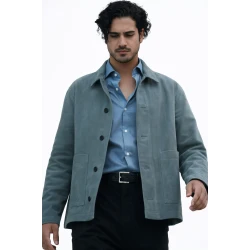 56 Days Avan Jogia Grey Suede Jacket