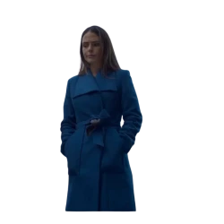 Cellar Door Jordana Brewster Blue Long Coat