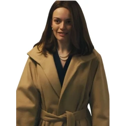 Emma Mackey Ella McCay Brown Wool Coat