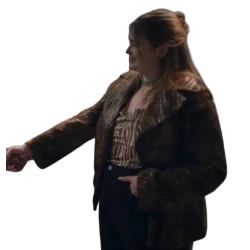 House of Spoils Barbie Ferreira Brown Zebra Coat