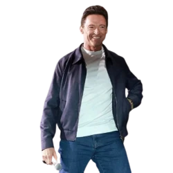 Hugh Jackman Blue Cotton Jacket Hugh Jackman Blue Cotton Jacket
