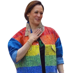 Kamala Harris Rainbow Denim Rainbow Jacket Kamala Harris Rainbow Denim Rainbow Jacket