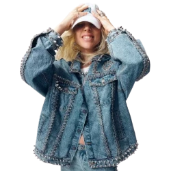 Lady Gaga Studded Denim Jacket
