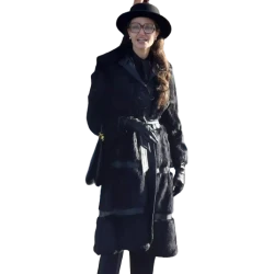 Maria 2024 Angelina Jolie Black Coat