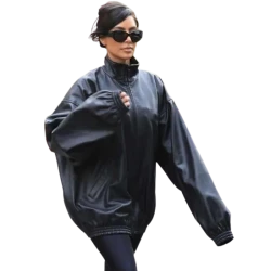 New Black Kim Kardashian Leather Jacket