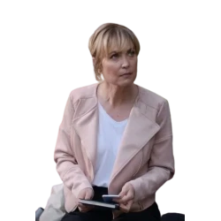 Take My Hand 2024 Radha Mitchell Pink Wool Blazer