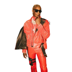 Young Thug Spider Red Leather Jacket