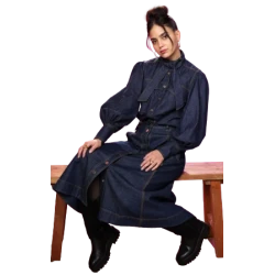 Your Monster 2024 Melissa Barrera Denim Long Coat