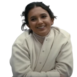 A Working Man Arianna Rivas White Bomber Jacket