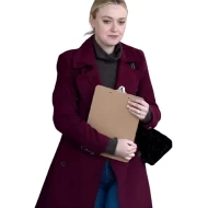 All Her Fault Dakota Fanning Maroon Wool Coat