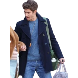 Andrew Garfield We Live in Time 2025 Blue Peacoat Andrew Garfield We Live in Time 2025 Blue Peacoat