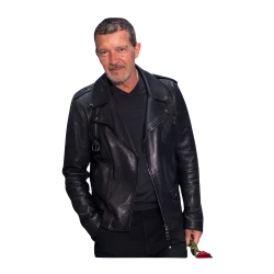 Antonio Banderas Black Leather Jacket