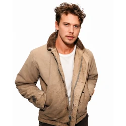 Austin Butler Distressed Beige Cotton Jacket