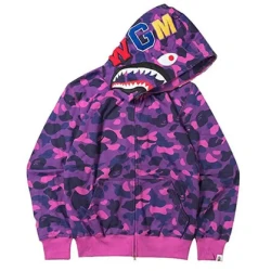 Bape Camo Shark Purple Hoodie Bape Camo Shark Purple Hoodie
