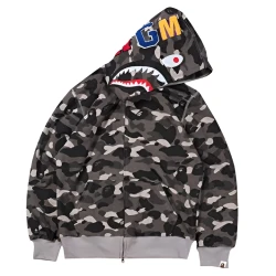 BAPE Grey Camo Shark Hoodie BAPE Grey Camo Shark Hoodie