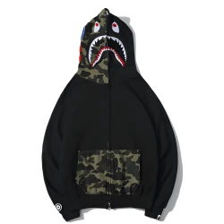 Bape Shark Camo Black Hoodie Bape Shark Camo Black Hoodie