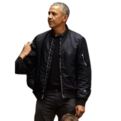 Barack Obama 44 Black Bomber Jacket