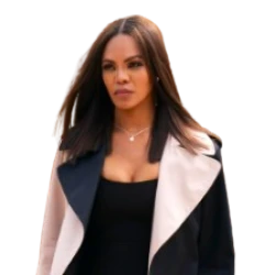 Beauty in Black Crystle Stewart Two Tone Trench Coat