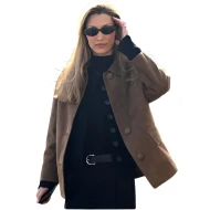 Bella Hadid 2026 Suede Leather Jacket