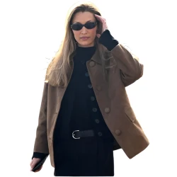 Bella Hadid 2026 Suede Leather Jacket