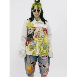 Billie Eilish Anime Printed Denim Jacket