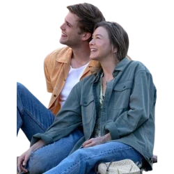 Bridget Jones Mad About the Boy Leo Woodall Green Denim Jacket Bridget Jones Mad About the Boy Leo Woodall Green Denim Jacket