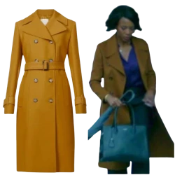 Brilliant Minds Carol Pierce Mustard Trench Coat