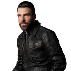 Brilliant Minds Dr Oliver Wolf Black Distressed Jacket