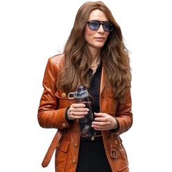 Cate Blanchett Black Bag Kathryn Brown Leather Jacket