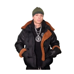 Central Cee Shearling Leather Jacket