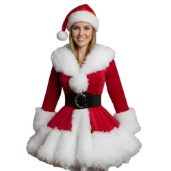 Charming Miss Santa Christmas Costume Coat