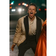 Christian Bale The Bride Striped Coat