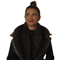 Christmas at Plumhill Manor Maria Menounos Shearling Jacket