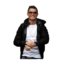 Cristiano Ronaldo Black Leather Jacket