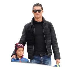 Cristiano Ronaldo Black Puffer Jacket
