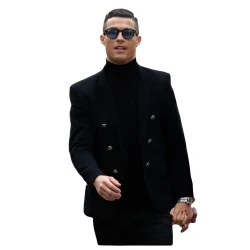 Cristiano Ronaldo Black Wool Blazer