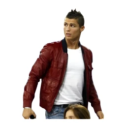 Cristiano Ronaldo Maroon Leather Jacket Cristiano Ronaldo Maroon Leather Jacket