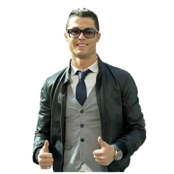 Cristiano Ronaldo Pichichi Award Black Leather Jacket Cristiano Ronaldo Pichichi Award Black Leather Jacket
