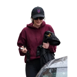 Dakota Johnson LA 2026 Burgundy Hoodie