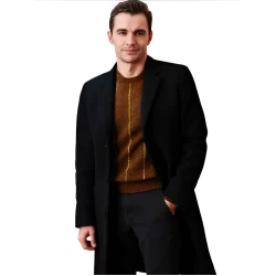 Dave Franco Idiots Black Wool Coat