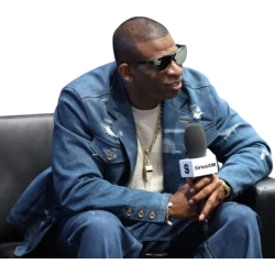 Deion Sanders Blue Denim Coat
