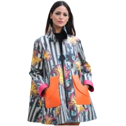 Eiza Gonzalez Printed Long Coat Eiza Gonzalez Printed Long Coat