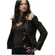 Elle Greenaway Criminal Minds Shearling Leather Jacket