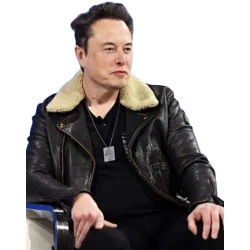 Elon Musk Black Shearling Jacket