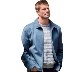 Finding Mr. Christmas Davey Fisher Blue Suede Jacket