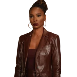 Found S02 Gabi Mosely Brown Leather Coat